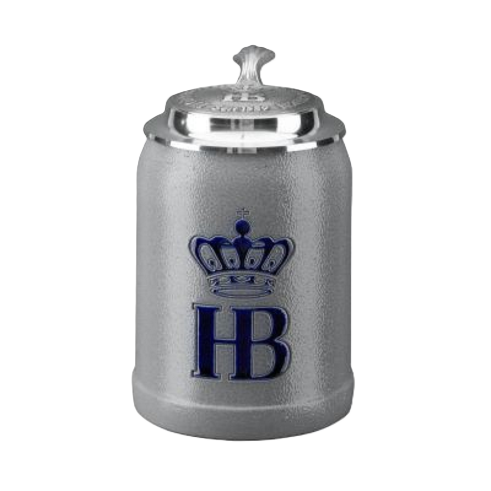 HB-Krug 250 ml Salzglasur mit Zinndeckel – klassischer Maßkrug mit HB-Krone.